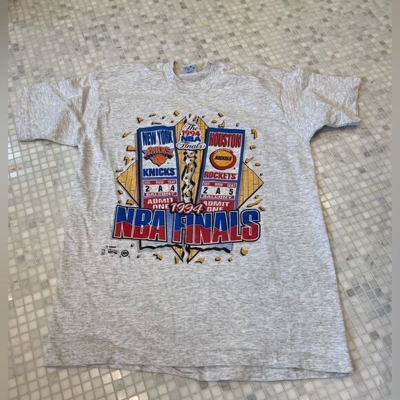 Vintage 1994 NBA Knicks Rockets Championship T-Shirt - Picture 2 of 9